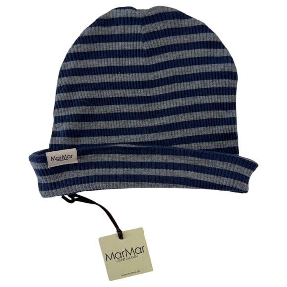 MARMAR COPENHAGEN - BEANIE BATCH 17 - 20"-21" - GREY/BLUE - 50% COTTON - NWT - Picture 1 of 3